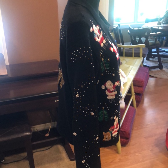 Santa Appliqué Cardigan Sweater - Picture 2 of 14